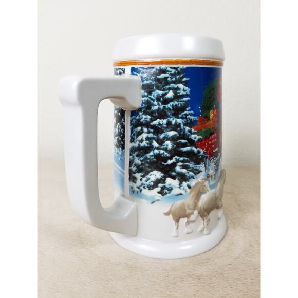 Budweiser Beer Stein Mug Holiday 2005 Handcrafted Brazil 7" Ceramarte Vintage - Picture 9 of 12